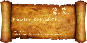 Maszler Kristóf névjegykártya