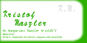 kristof maszler business card